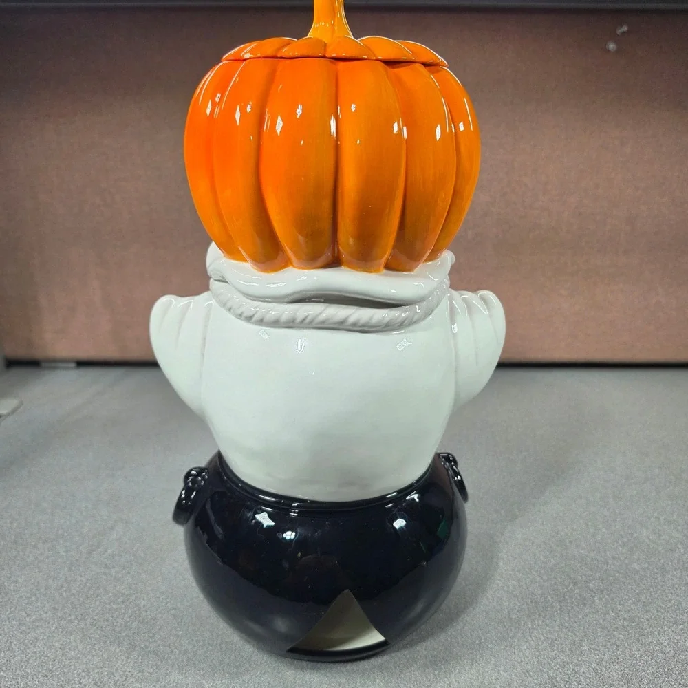 Dept. 56 Halloween Beverage Dispenser Pumpkin Ghost Cauldron